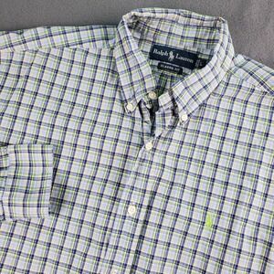 Ralph Lauren Classic Fit Plaid Button Down Shirt Mens, Long Sleeve Large